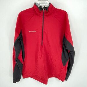 Columbia Men's Red Titanium Alloy Quarter Zip Pullover Size XL